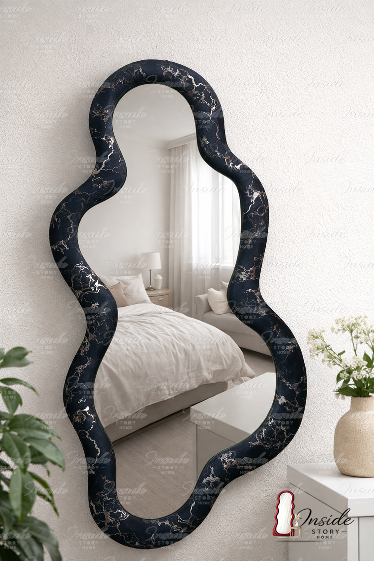 Wavy Velvet Wall Mirror
