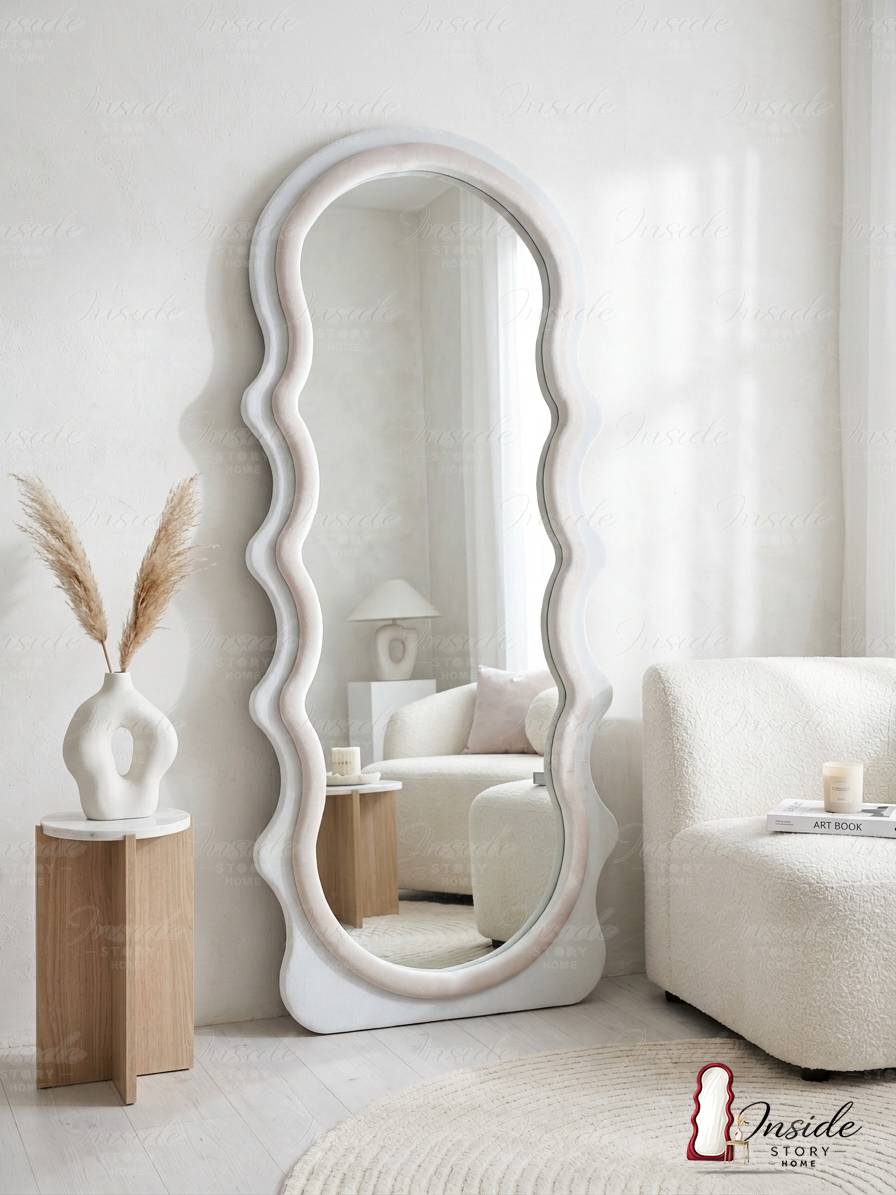 Modern Wavy Floor Mirror – Luxury Home Decor