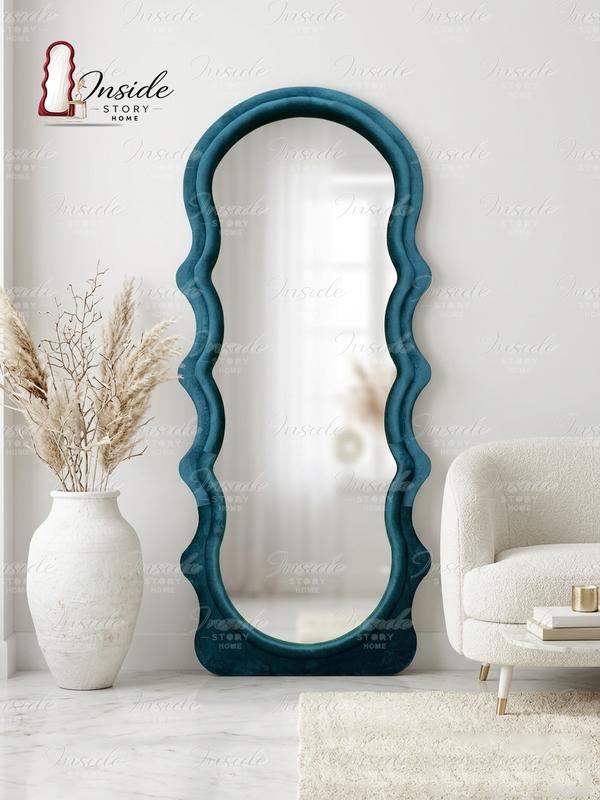 Modern Wavy Floor Mirror – Luxury Home Decor