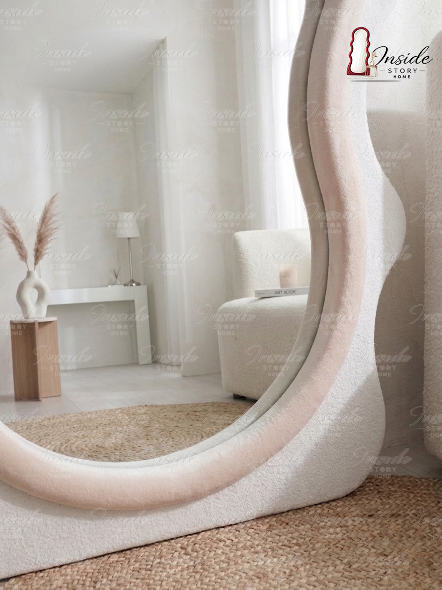 Modern Wavy Floor Mirror – Luxury Home Decor