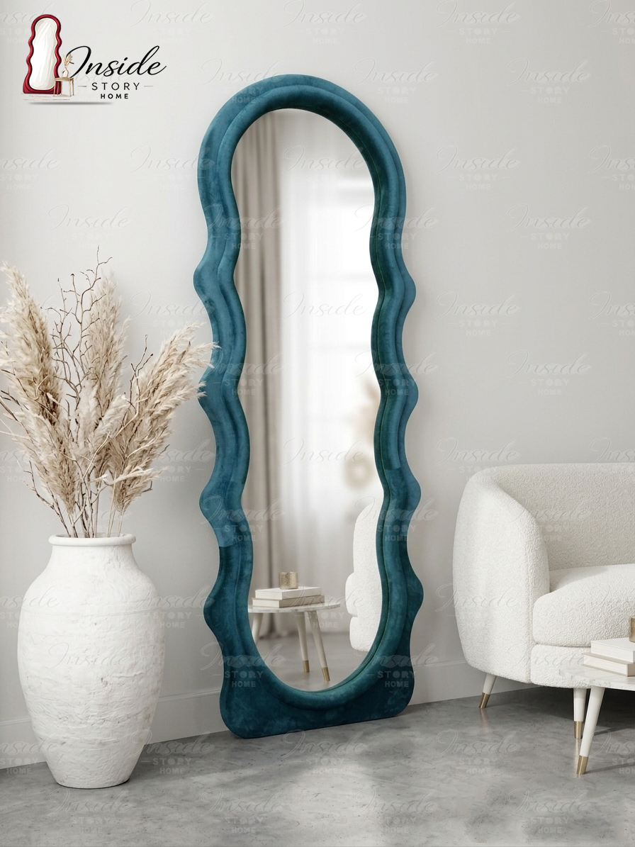 Modern Wavy Floor Mirror – Luxury Home Decor