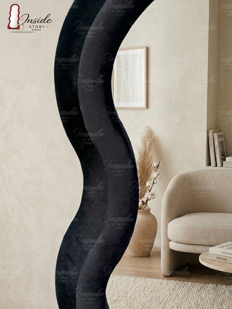 Modern Wavy Floor Mirror – Luxury Home Decor